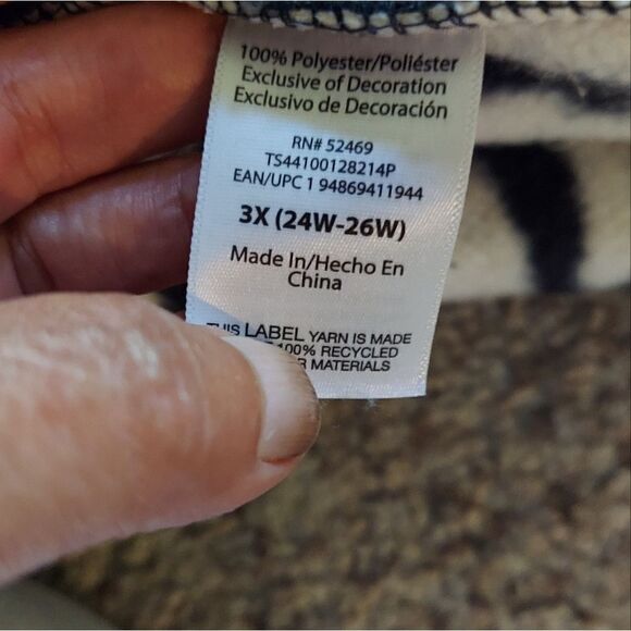 Terra & Sky 1/4 Snap Up Pullover Fleece Plus Size 3X - Picture 5 of 9